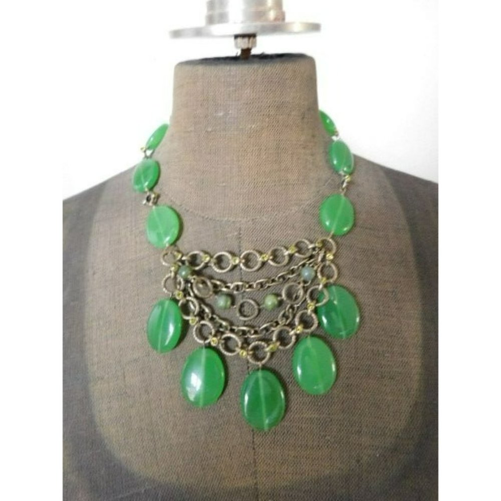 Kiam Collection for Lia Sophia Green Statement Necklace NWT